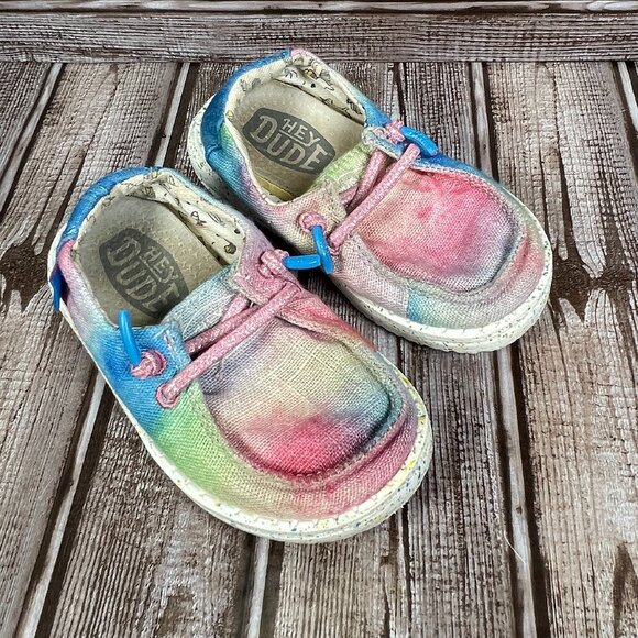 HEY DUDE Wendy Toddler Dreamer Girl's 7 K7 Multicolor Comfort Sneakers Shoes - Picture 3 of 9